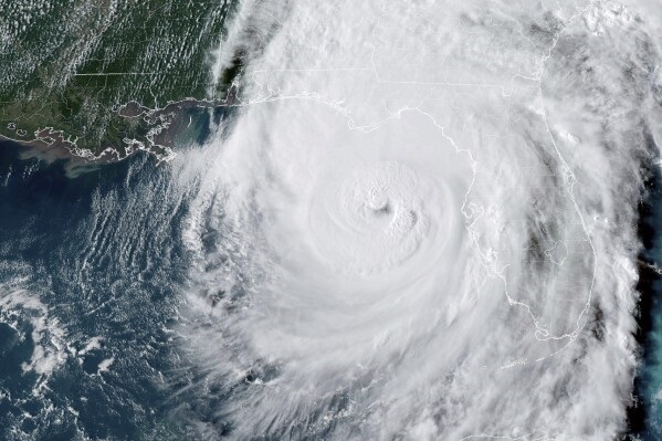 Stock photo of a hurricane over Florida.