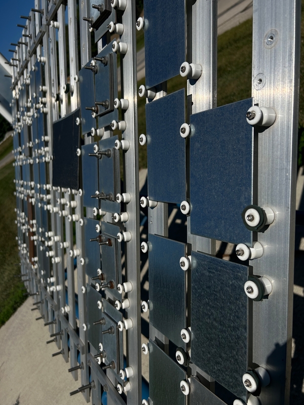 A closeup of Worthington Steel's outdoor testing station where we test our coatings in real elements.