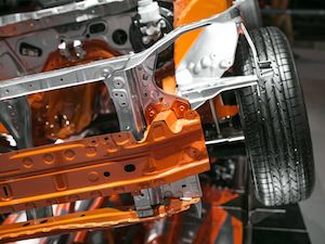 Picture of orange hsla automotive frame.