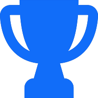 A blue trophy icon.